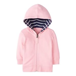 Hanna Andersson 100% Cotton Light Pink Zip Up Hanger Jacket Baby Girl 3-6mo